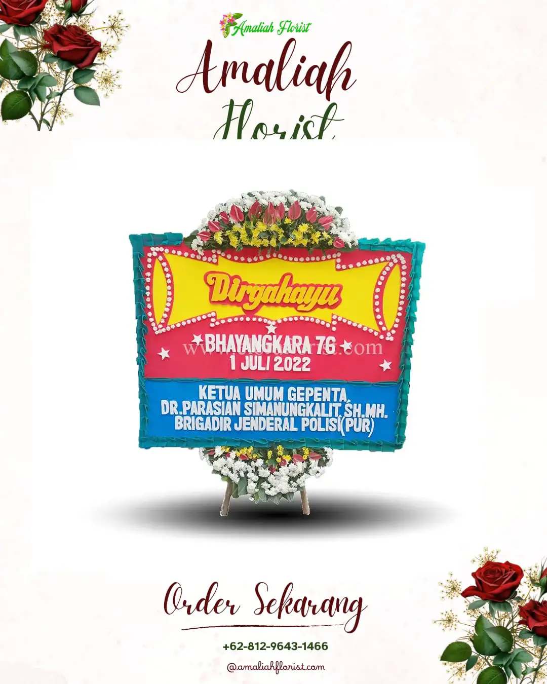 Papan Bunga HUT Ulang Tahun Pematang Gubernur